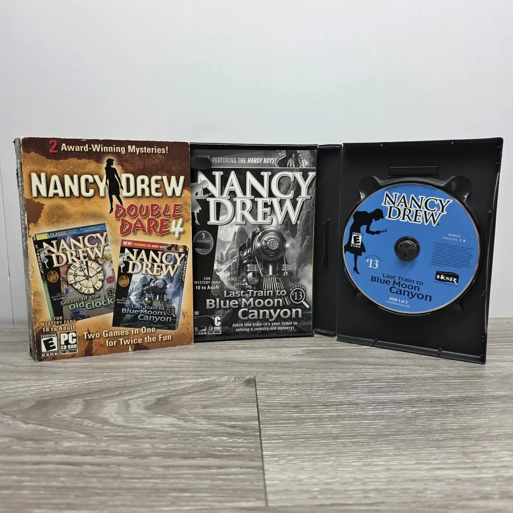 Nancy Drew Double Dare 4 PC Game Secret Old Clock Last Train Blue Moon Canyon